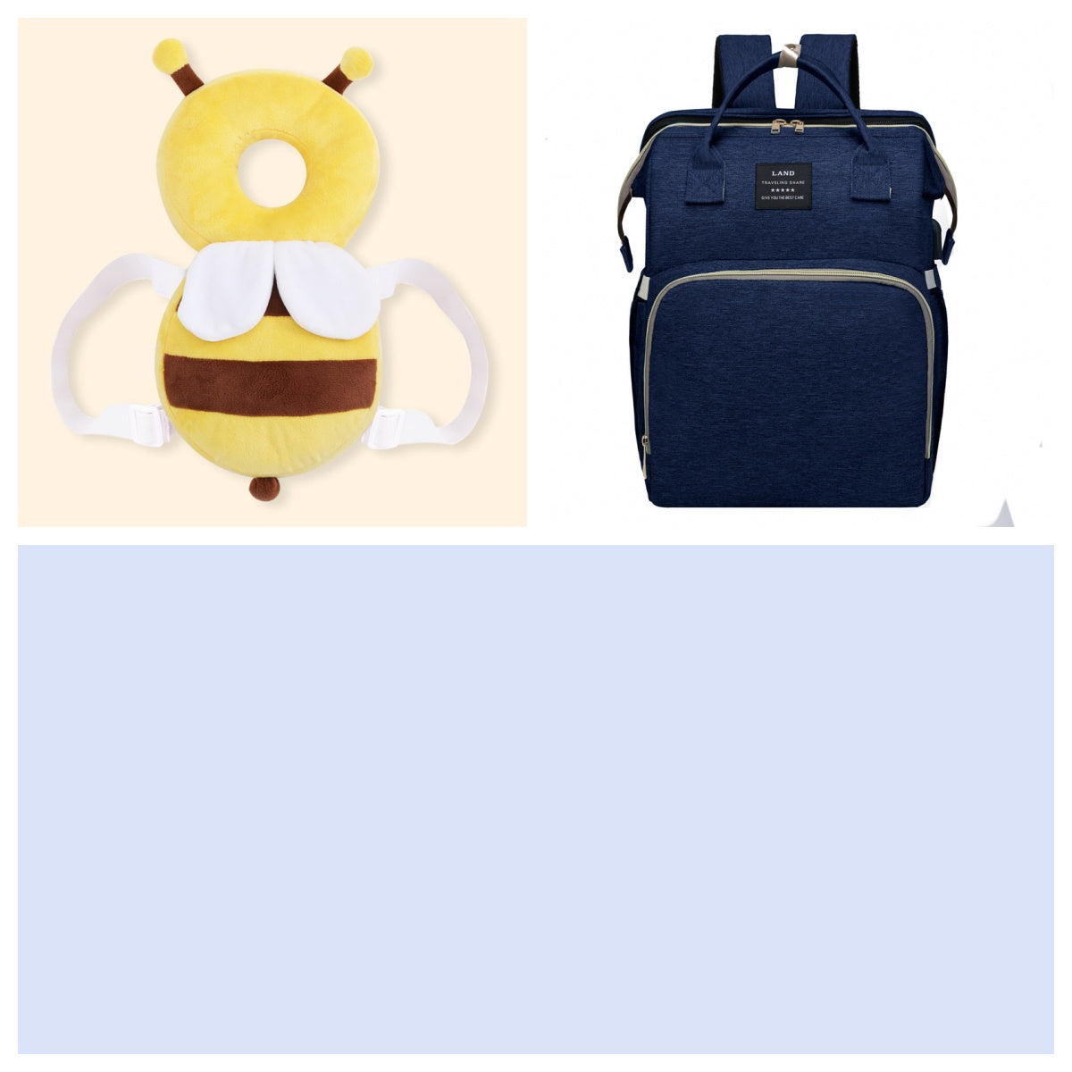 travelbud diaper bag with travel crib lifestyle in use